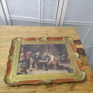 Ornate Gold and Orange Picture Frame